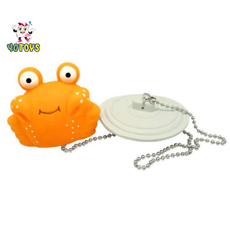 Bath Plug With Orange Crab Toys Rubber Sink Stopper Bathtub Stopper