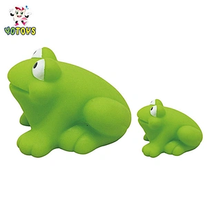 Mini Rubber Plastic Sea Animal Figure BPA Free Green Frog Water Spray Squirt Baby Bath Toy for Kids