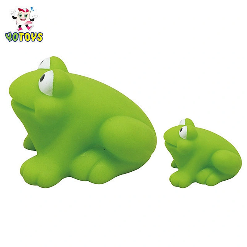 Mini Rubber Plastic Sea Animal Figure BPA Free Green Frog Water Spray Squirt Baby Bath Toy for Kids