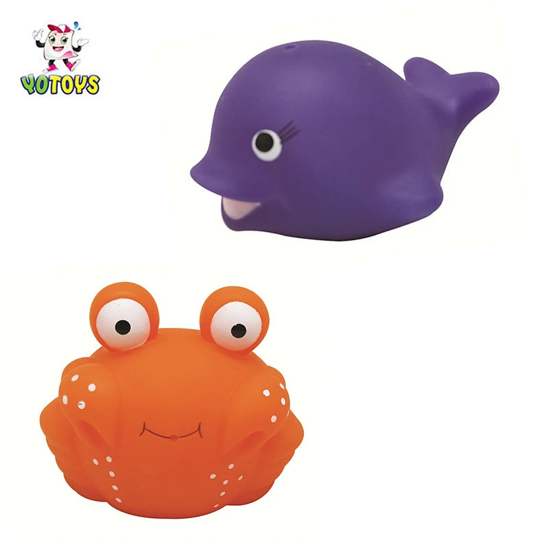 CE Sea Animal Fish Frog Whale Temperature Testing Hot Water Changing Color Rubber Bath Duck for Kids