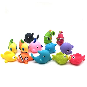 Manufacturer rubber Ocean Sea Animal little fish clown Dolphin Plastic Baby Bath Toys for Kids Child