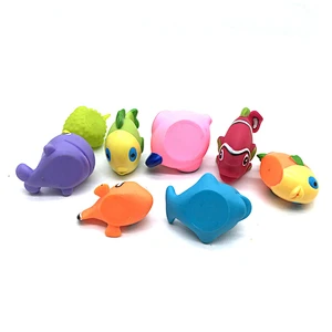 Manufacturer rubber Ocean Sea Animal little fish clown Dolphin Plastic Baby Bath Toys for Kids Child