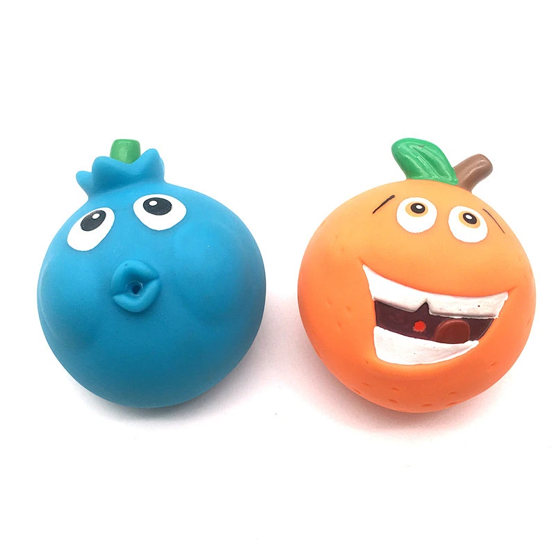 Custom Vinyl Funny soft Fruit Halloween water Bath Toys with Water Spraying for babies children