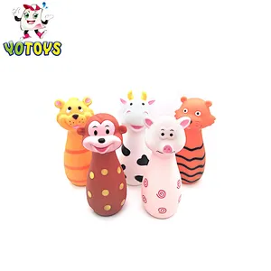 China Wholesale Bowling Ball Game Pig Cat Cow Farm Animal Plastic Baby Ball Educational Toy for Kids