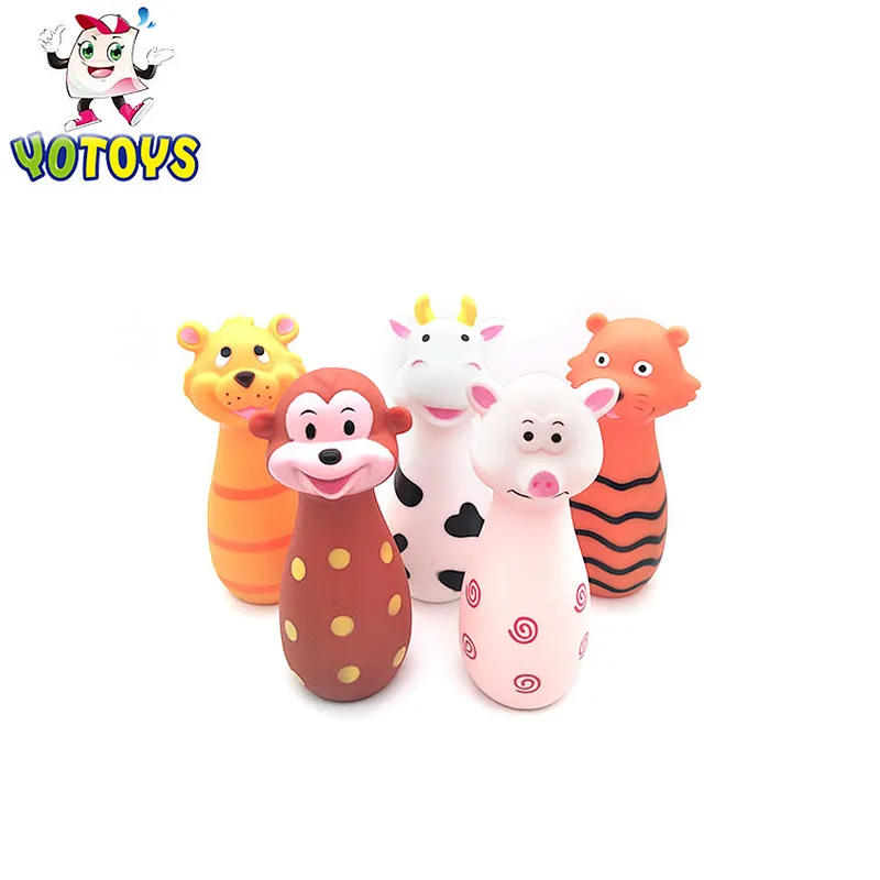 China Wholesale Bowling Ball Game Pig Cat Cow Farm Animal Plastic Baby Ball Educational Toy for Kids