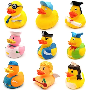 Custom PVC  Plastic Duckie  Rubber Duck with Sound Floating Squeaky Shower Bath Toy Rubber Duck for Kids