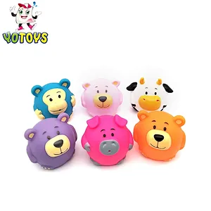 rubber cute animal lion penguin cow squirting spray water round shape bath tub toys for baby kids