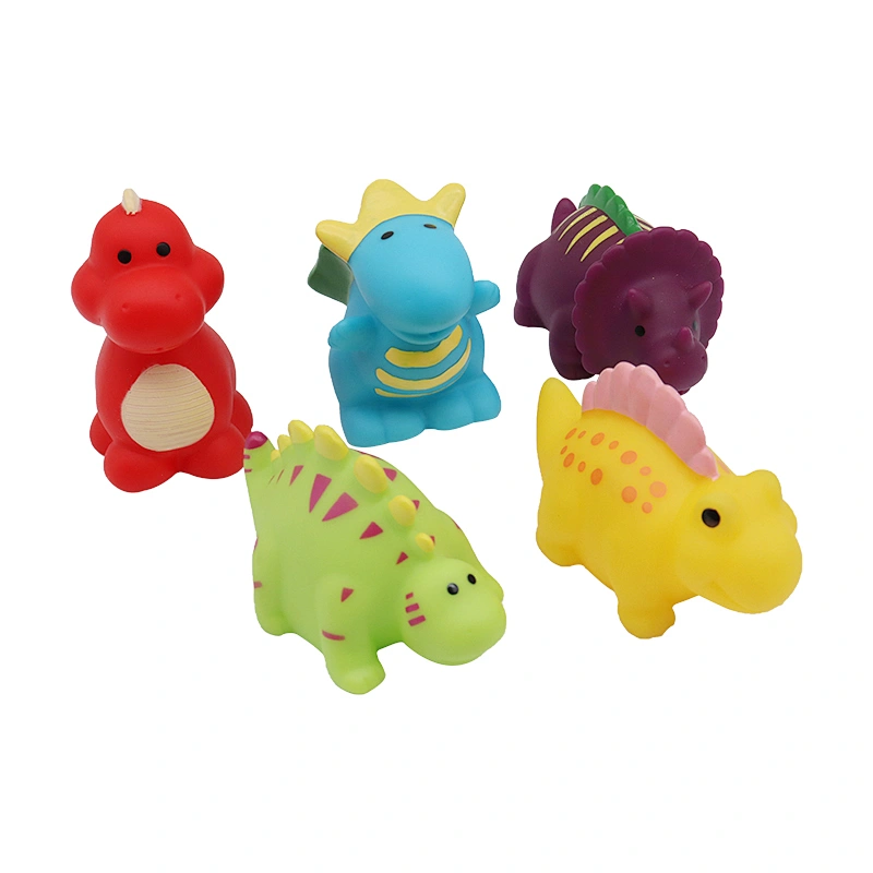 Juguetes Small Little Rubber Plastic Animal Dinosaur Water Spray Baby Bath Toys for Children Toddler
