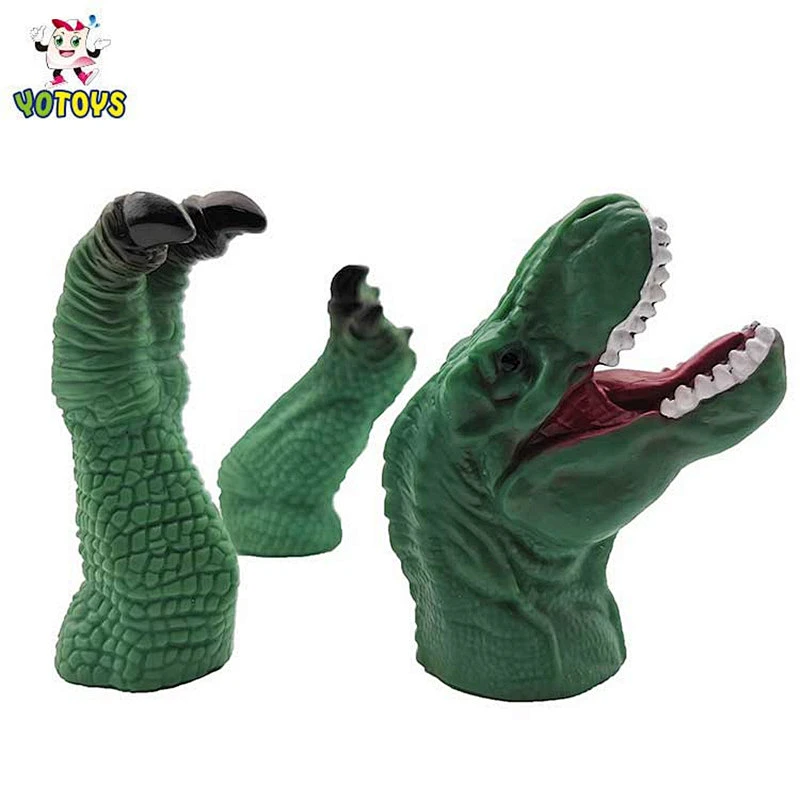 Soft PVC Plastic Rubber 3D Animal Figure Dinosaur Shark Finger Hand Puppets Toys for Boys children