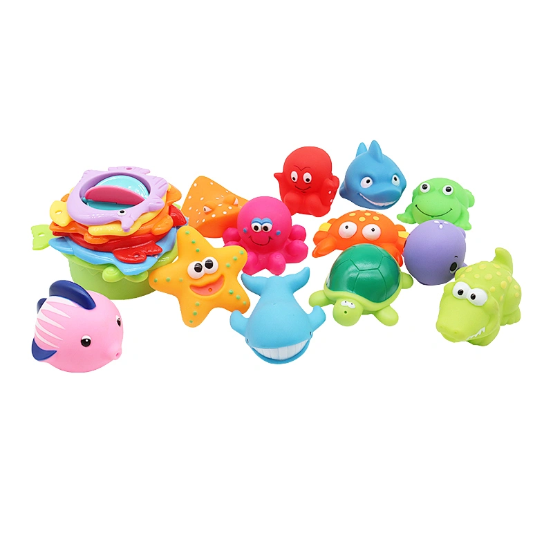Manufacturer Squirting Floating Sea Animal Figure Bath Water Toys for Baby Kids Girls Baby Shower Gifts