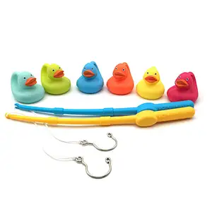 New  small plastic baby toy fishing game fishing rod toy duck