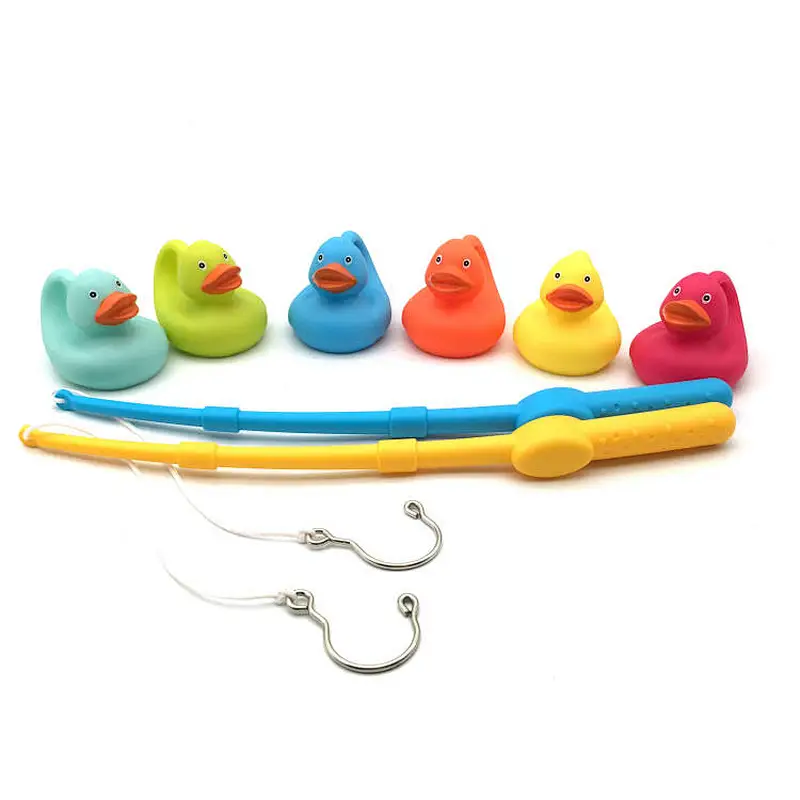 New  small plastic baby toy fishing game fishing rod toy duck