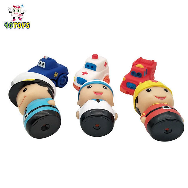 New Design police car ambulance fireman toys rubber run car plastic diy Assemble toys for kids child