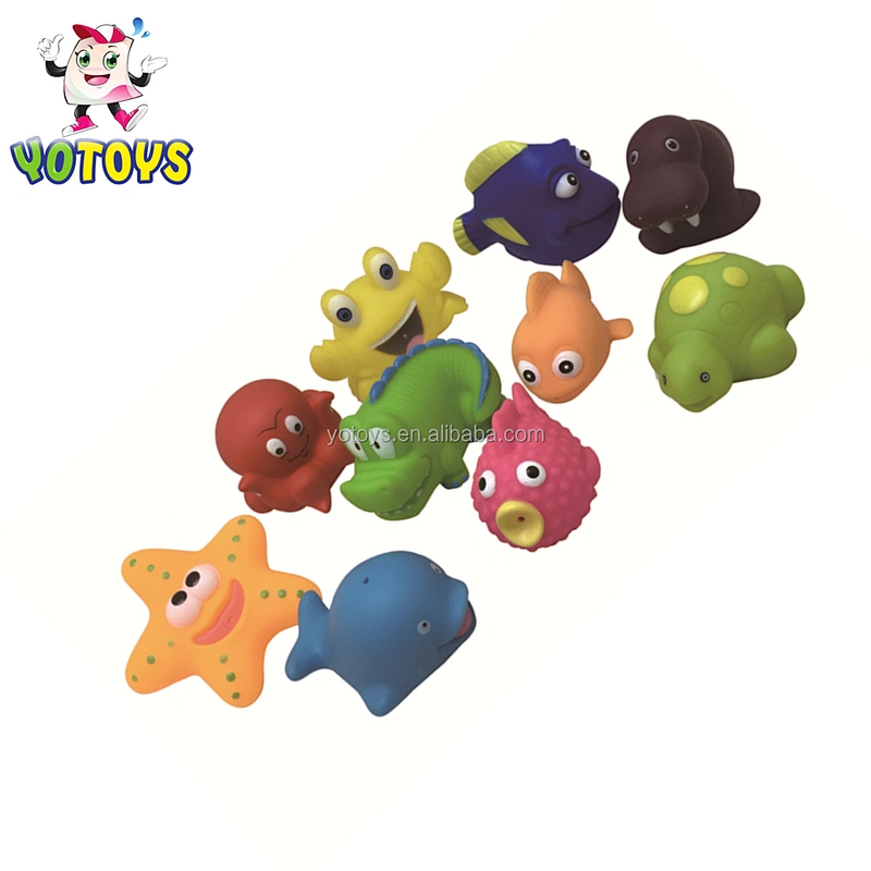 Wholesale Eco Friendly Vinyl Octopus Fish Sealife Toys Set Fountain Squirtes Bath Toys for Kids