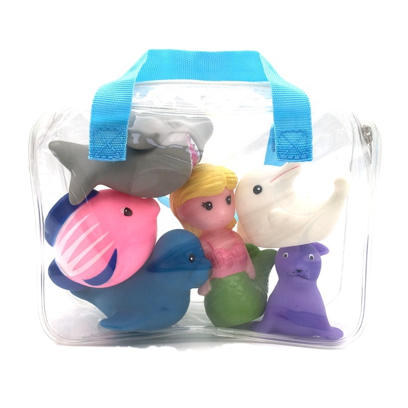 Safety Material Wholesale Wild Animal Vinyl Funny Bath Toy Set