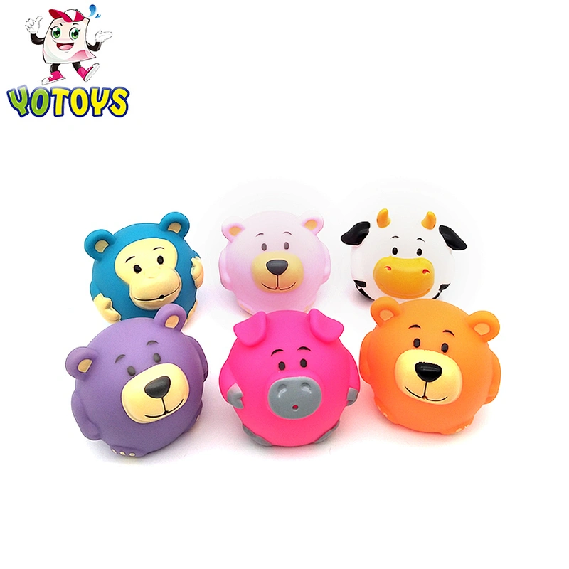 Colorful Cute Baby Mini Rubber Teddy Pig Penguin Animals Water Squirting Bath Toy for Kids Infant