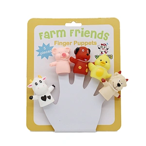Custom Eco-friendly Rubber Farm Animal Playing Game Pens top Decoration Finger Puppets Pvc Toy for Kids