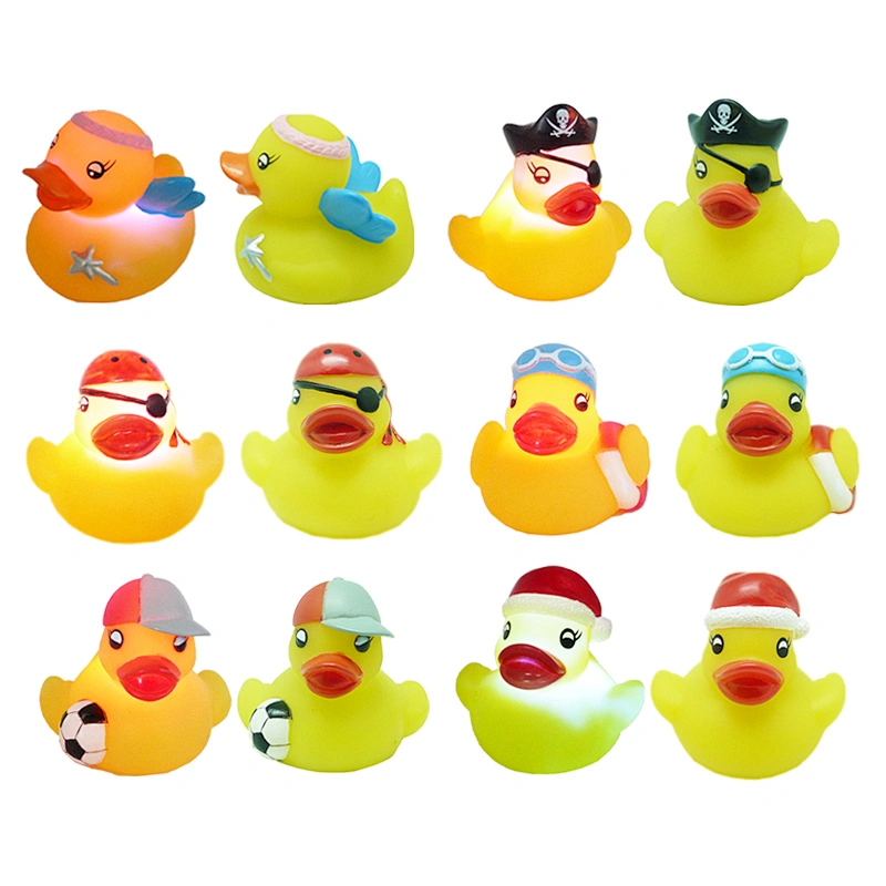 led light bath toys for duck promotional gift growing toys pvc lighting ducks