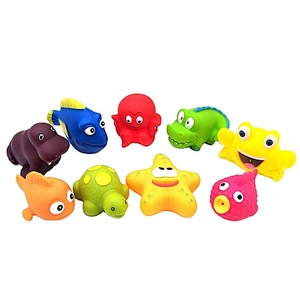 2021 manufacturer Vinyl plastic rubber sea animal baby bath shower gifts toys set for children kids