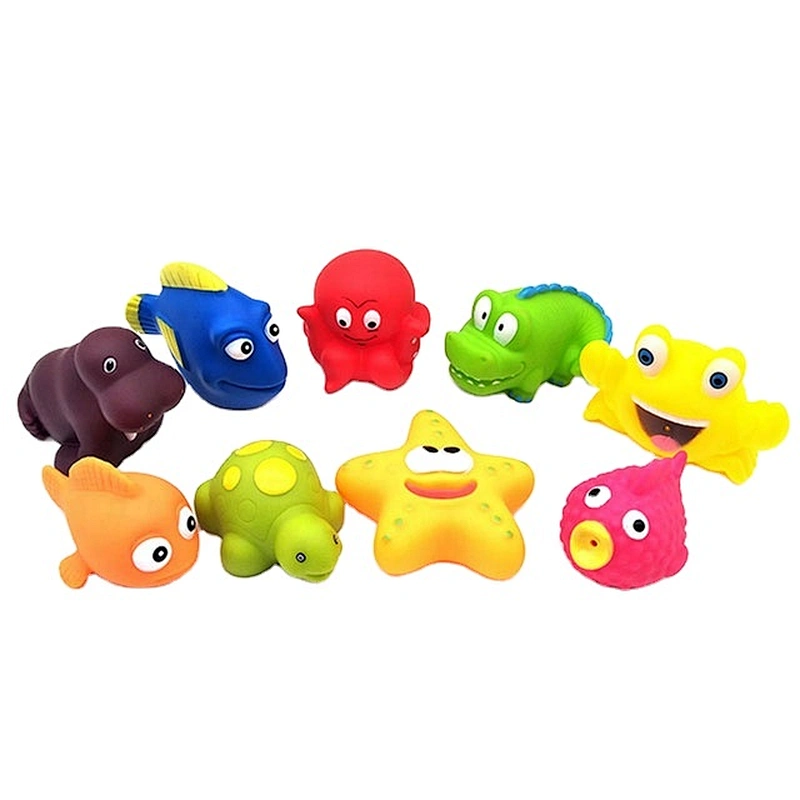 2021 manufacturer Vinyl plastic rubber sea animal baby bath shower gifts toys set for children kids