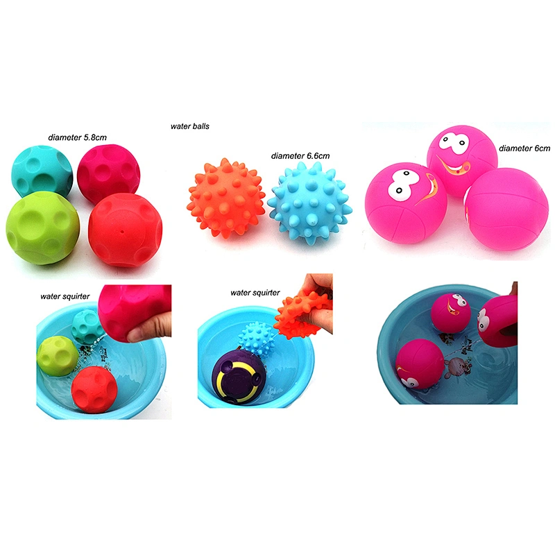 Dongguan Manufacturer Rubber Sensor Ball with Shot Net Kids Educational Toys Bath Toy for Babies