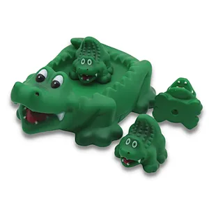 Promotional rubber duck crocodile toy Plastic animal bath toy bathroom toys set for kids