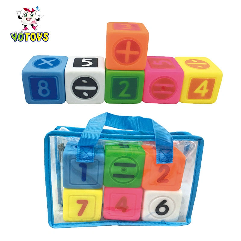 Rubber Plastic Soft Building Blocks with Number Figure Game Bath Shower Math Educational Toys for Child