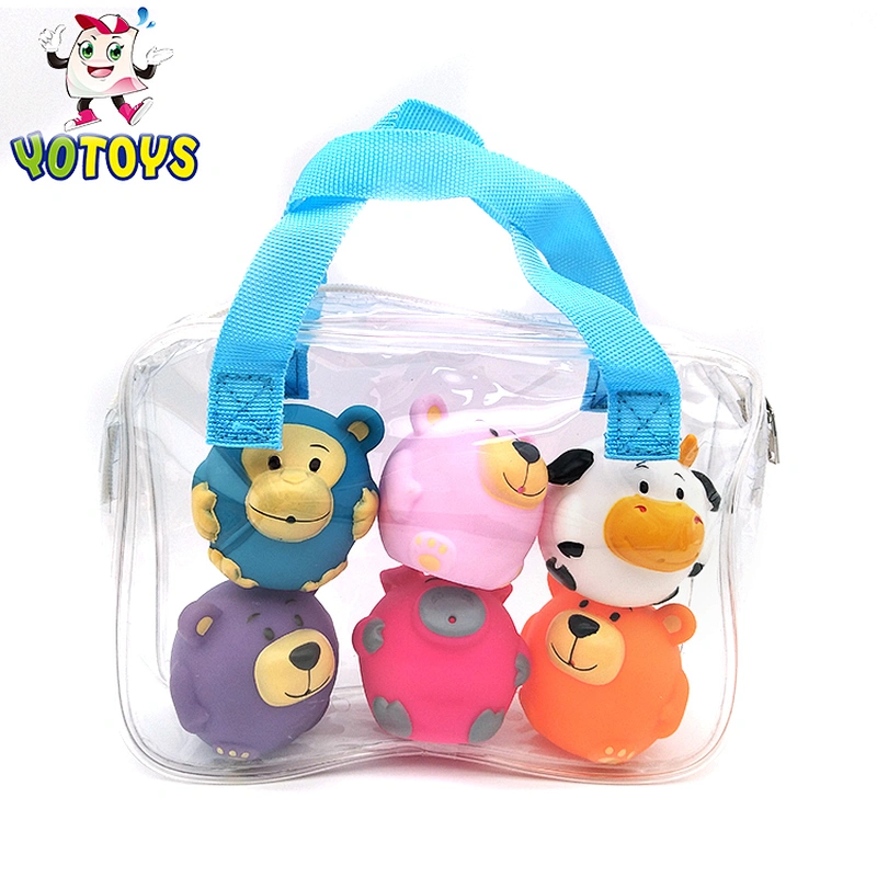 Colorful Cute Baby Mini Rubber Teddy Pig Penguin Animals Water Squirting Bath Toy for Kids Infant