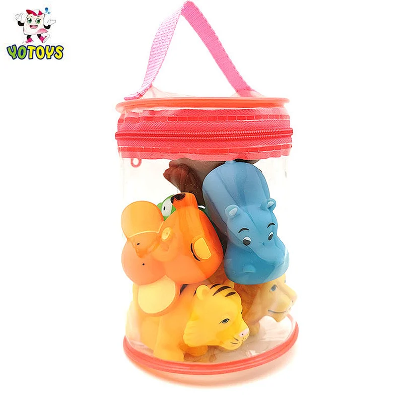 Hippo tiger elephant lion crocodile Animal Pvc Plastic Rubber Bath Shower Water bathroom Toys for Baby