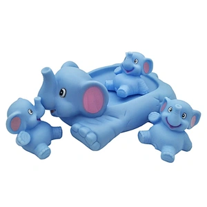 Eco-friendly Plastic Blue Shark Family Bath Boat Toys Set