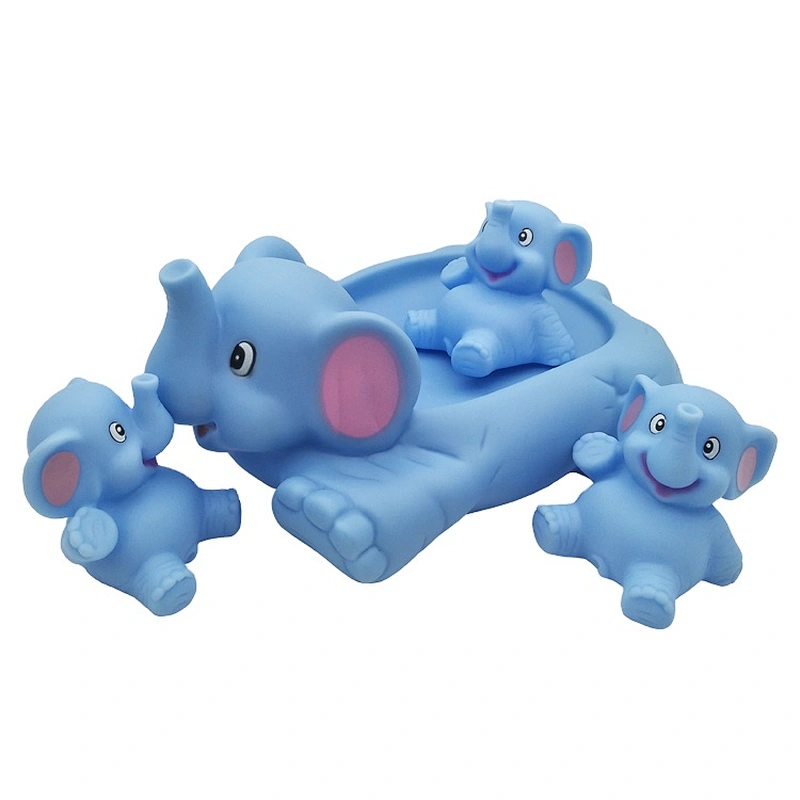 Eco-friendly Plastic Blue Shark Family Bath Boat Toys Set