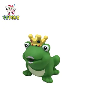 Hot Sell Kids Rubber Plastic Sea Animal Toy Little Green Frog Prince Toy Baby Bath Toy for Baby Child