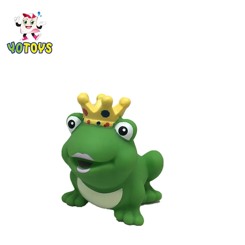Hot Sell Kids Rubber Plastic Sea Animal Toy Little Green Frog Prince Toy Baby Bath Toy for Baby Child