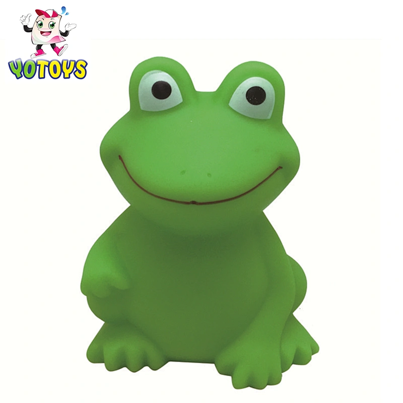 Mini Rubber Plastic Sea Animal Figure BPA Free Green Frog Water Spray Squirt Baby Bath Toy for Kids
