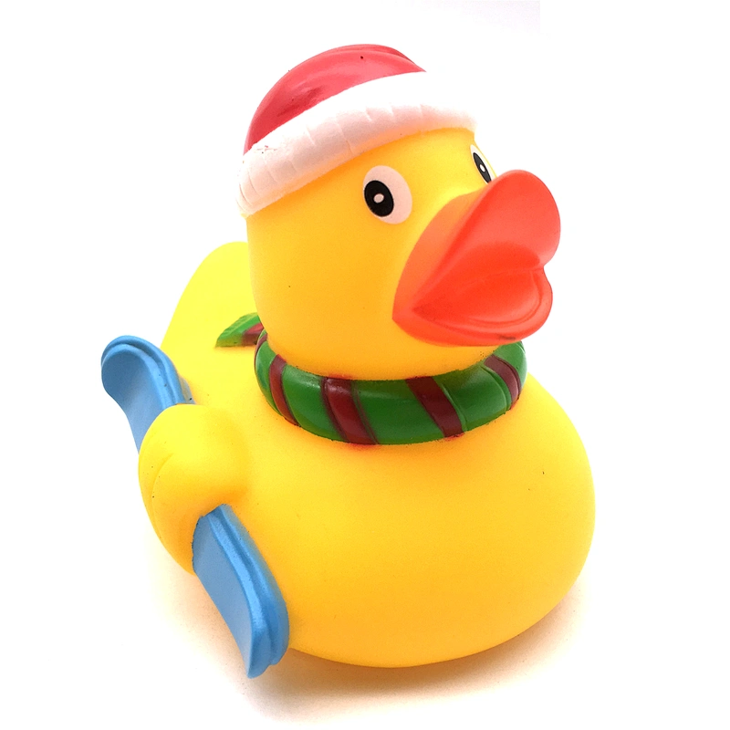 Navidad Custom Christmas Vinyl Animal Little Rubber Plastic Duck water Bath Toys for Baby shower gift