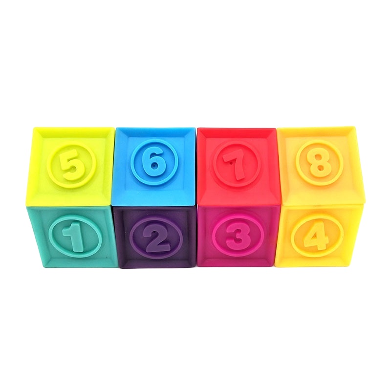 China Wholesales Soft Plastic Rubber Building Blocks Animal Digit Educational Toys Set for Children