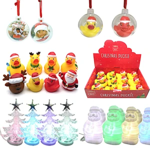 Cheaper price Wholesales Christmas plastic toy , Christmas Rubber duck , Christmas ball, Cute Photos ball