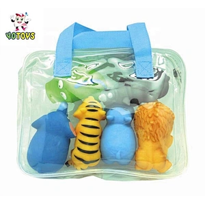Safety Material Wholesale Wild Animal Vinyl Funny Bath Toy Set