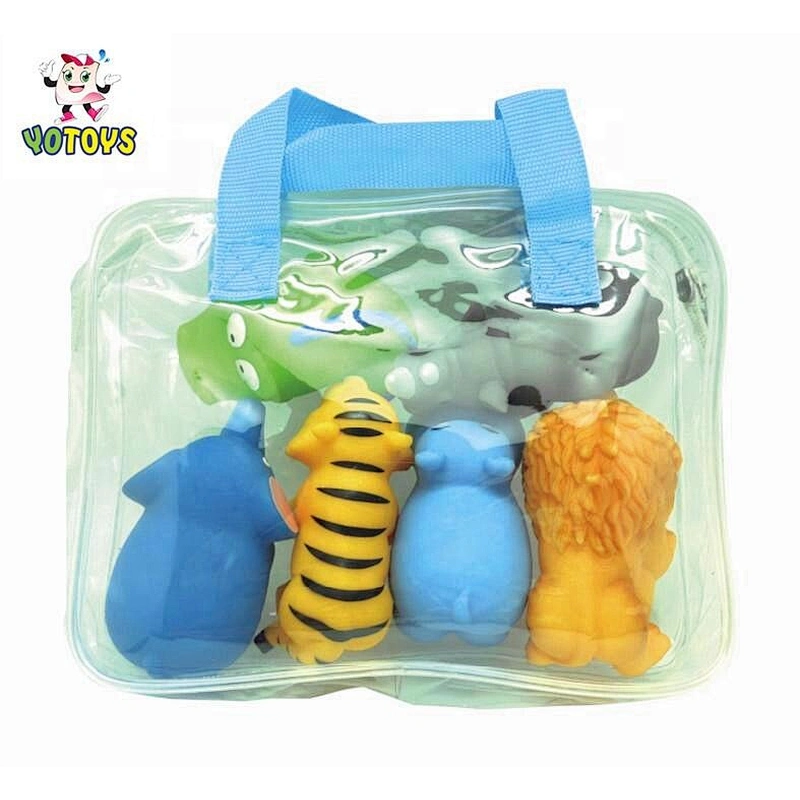 Safety Material Wholesale Wild Animal Vinyl Funny Bath Toy Set