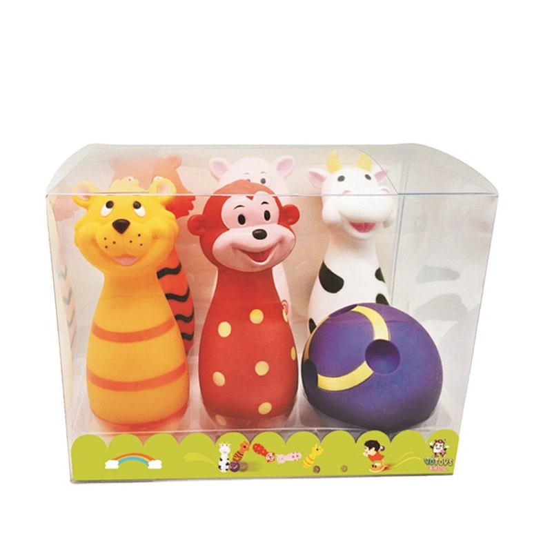 Eco Friendly Pvc Vinyl Plastic Monkey Farm Animal Bowling Ball Game Educational Toys for Kids
