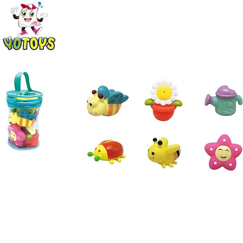Made in China Cheap Soft PVC Vinyl Garden Rubber Flower Cute Baby Water Squirt Toys set for kids