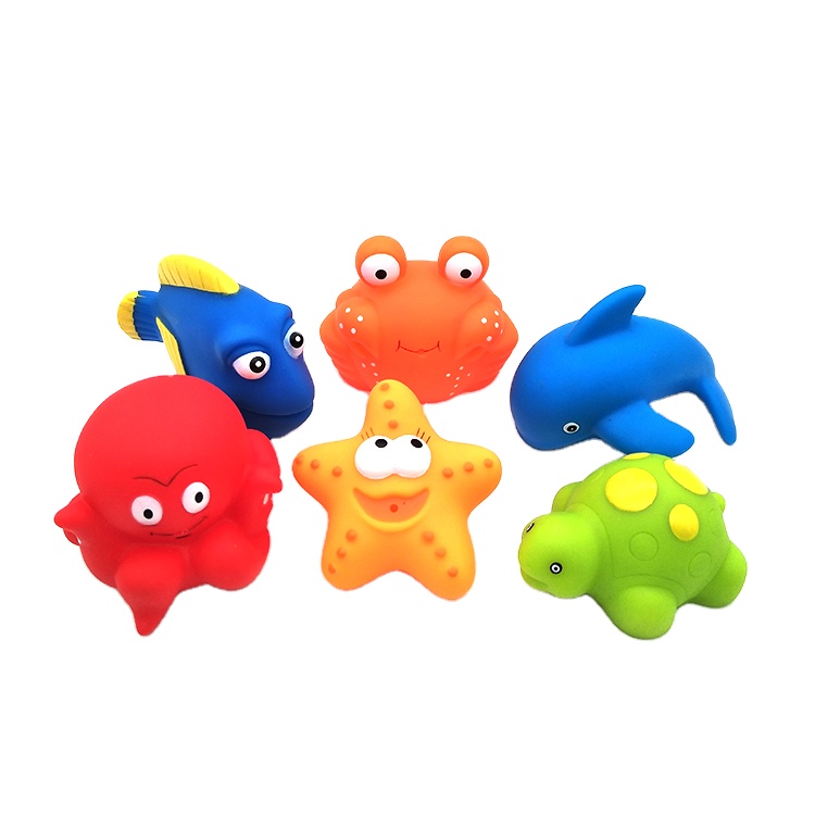 Yotoys manufacturer plastic baby bath set toy waterproof baby bath toys ocean animals squirter for toddler bathing