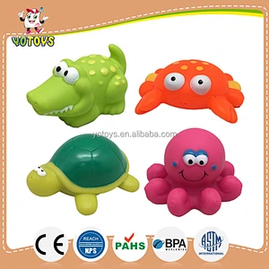 Eco Friendly Vinyl Shark Turtle Crocodile Rubber Octopus Crab Sea Animals Shower Bath tub Toy for Kids