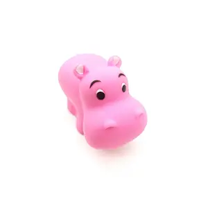 Lovely pink mini hippo toys,factory wholesale logo printed animal bath toy