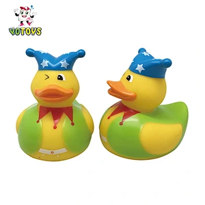 Custom Lovely Duckies PVC Vinyl Squeaky Baby Rubber character Duck Bathroom bath toys for Kids Children