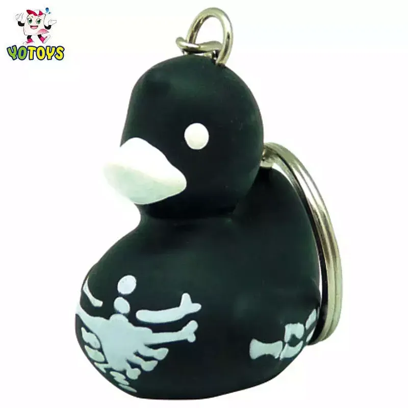 Custom Pvc 3d Soft Rubber Duck Ball sporting football basketball Key Ring Keychain Toy Metal Key chain