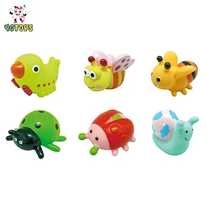 Child Rubber Toy Toddler Baby Bathtub Water Squirter Bathroom Time Shower Toy Set Terrestrial Creatures Bath Toy Animal