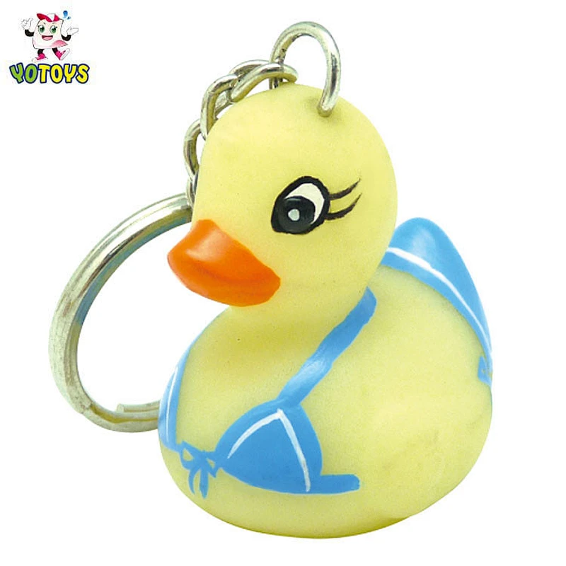 Custom Pvc 3d Soft Rubber Duck Key Chain Key Ring Bride Groom Couple Keychain Toy Promotional Gift
