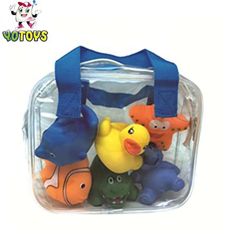 Custom Pvc Toys Elephant Crocodile Mini Sea Animal Figures Toy Rubber Duck Baby Bath Toys for Kids