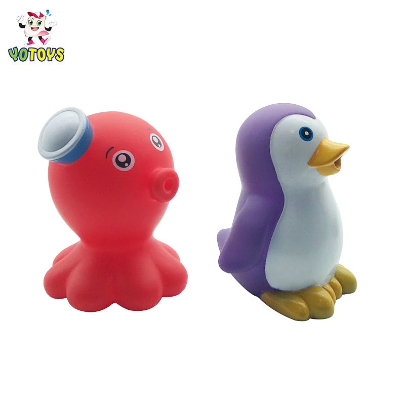 Wholesale Soft Pvc Plastic Rubber Penguin Small Water  Bath Toys Shower Promotion Gift for Kid Toddler